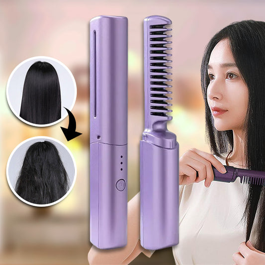 MINIGLAM | 2 in 1 rechargeable hair straightener + comb