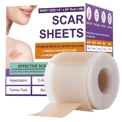 Silicone Scar Sheets, Silicon gel sheets for Scars Transparent Medical Silicone Gel Tape