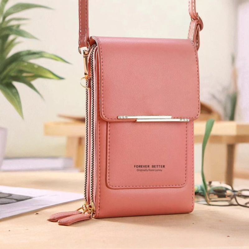 Premium shoulder bag with touchscreen (Baby Pink)