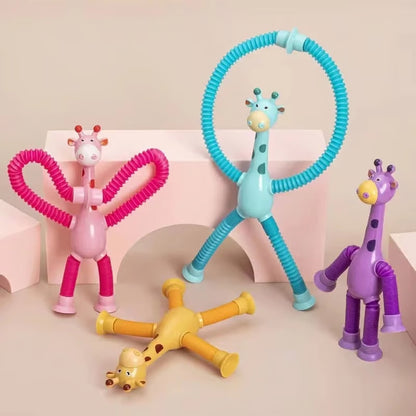 🔥 Children's Day Sale - Telescopic suction cup giraffe toy (Pack of 2)