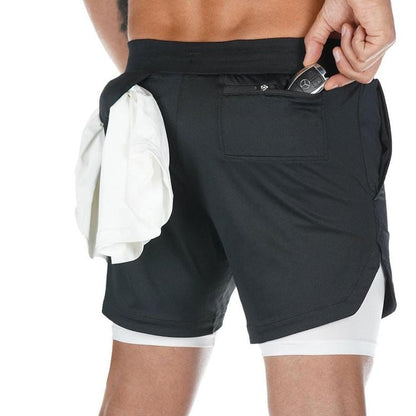 Gym Running Shorts pants with tights and inner pocket - In Stock