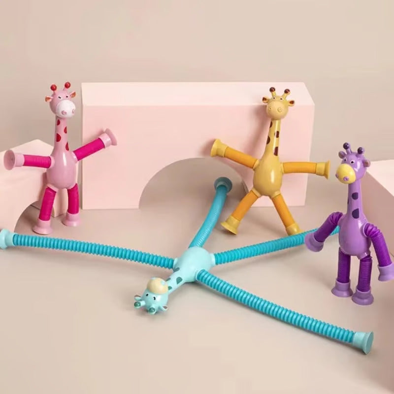 🔥 Children's Day Sale - Telescopic suction cup giraffe toy (Pack of 2)