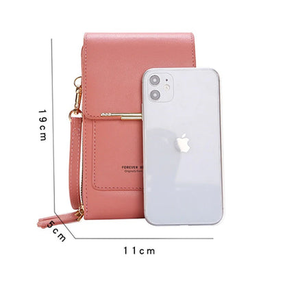 Premium shoulder bag with touchscreen (Baby Pink)