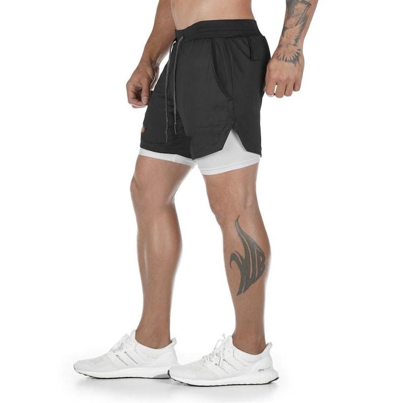 Gym Running Shorts pants with tights and inner pocket - In Stock