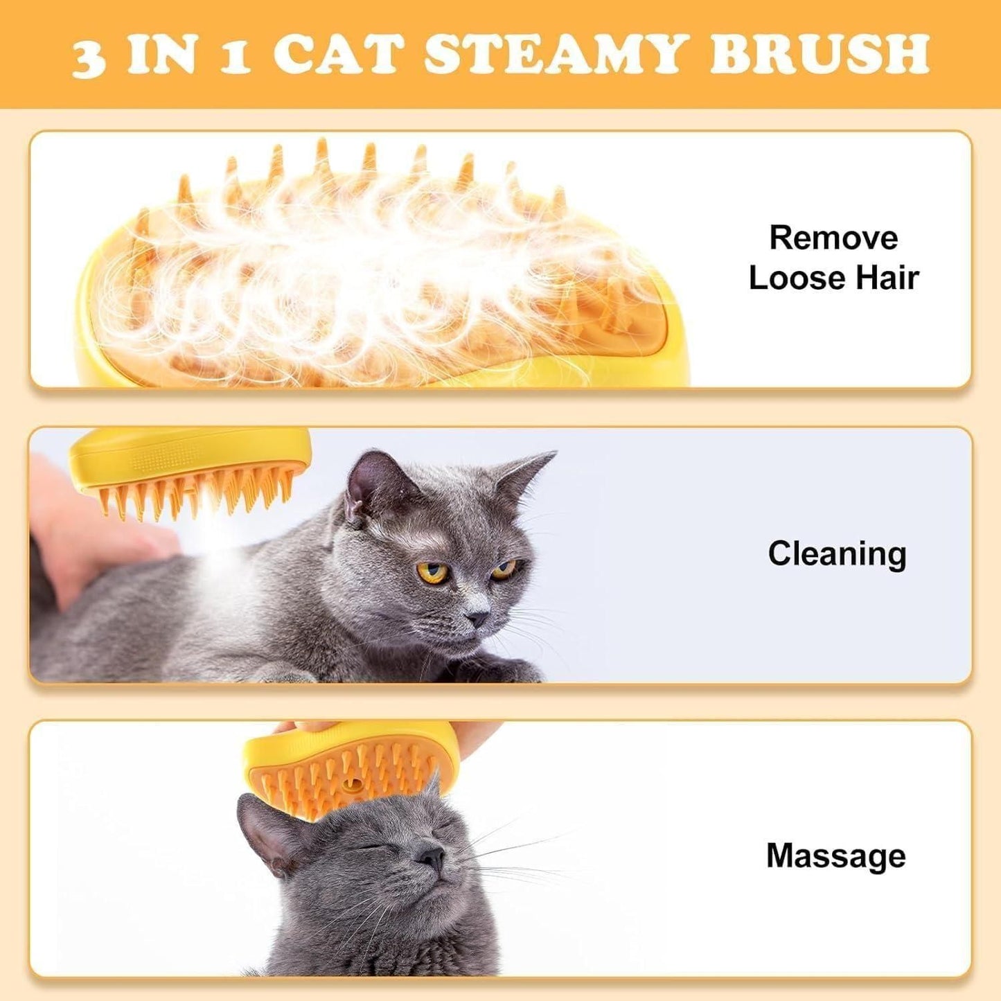 CharmPaws™ Coat Refreshing Steam Brush - For Cats & Do