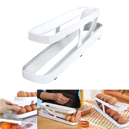 🥚Automatic Scrolling Egg Rack Holder Storage Box✨