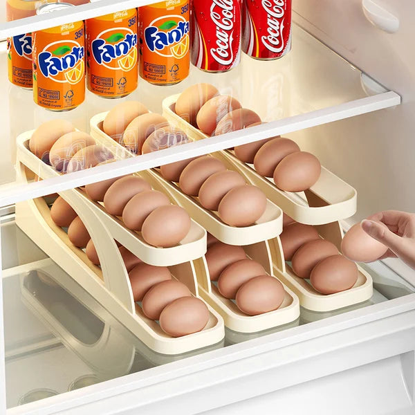 🥚Automatic Scrolling Egg Rack Holder Storage Box✨