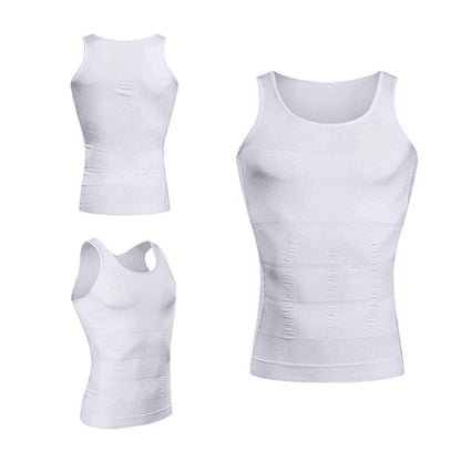 Compression Undershirt with Sculpted Abs (White)