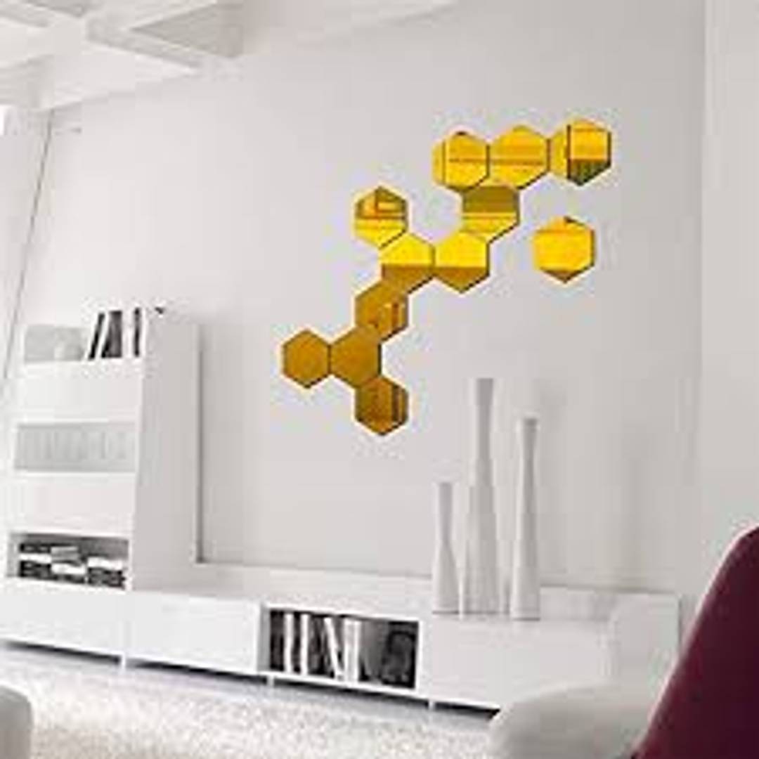 3D Hexagon Mirror (pack of 30) - Golden