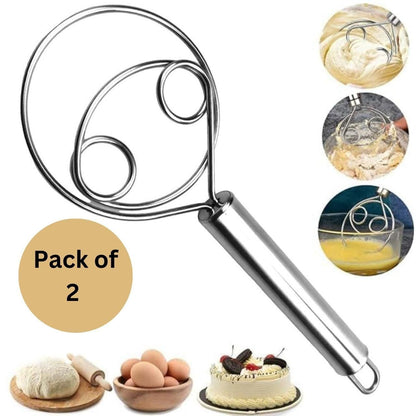 Stainless Steel Magic Dough Whisk (Pack of 2)