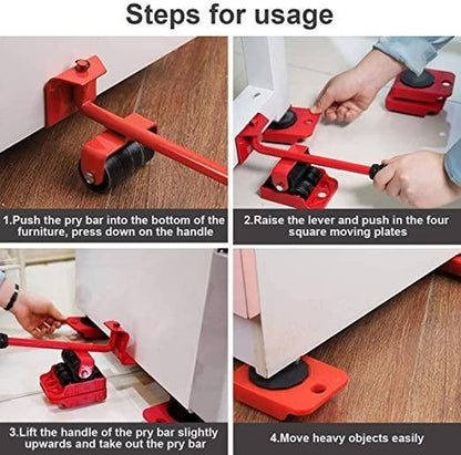 Furniture Lifter Mover Tool Set Heavy Duty Furniture Shifting Lifting Moving Tool with Wheel Pads
