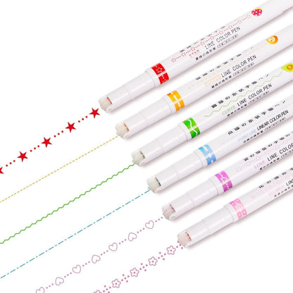 🔥🔥💖BEST GIFTS FOR KIDS - Dual Tip Pens with 6 Different Curve Shapes Fine Tips